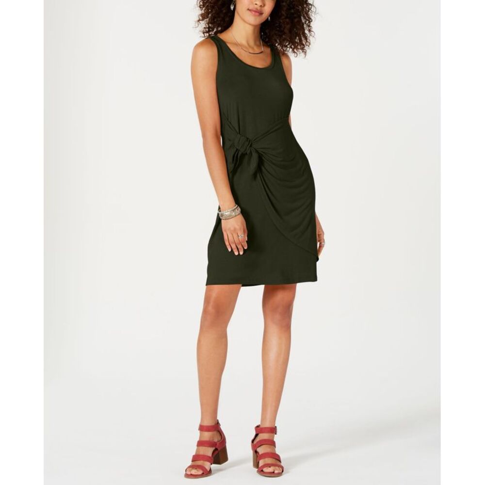 Style & Co Petite Knot Front Knit Tank Dress